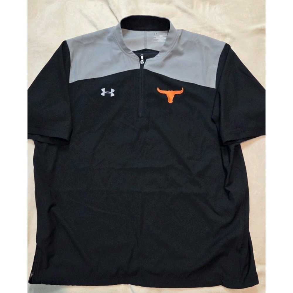 TEXAS LONGHORNS UNDER ARMOUR MENS SHORT SLEEVE 1/4 ZIP PULLOVER WINDBREAKER XL